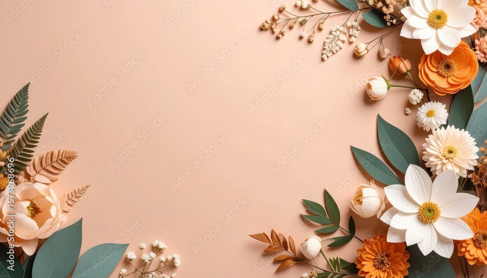 Aufkleber floral arrangement display studio setting high-quality image soft color palette aesthetic viewpoint 