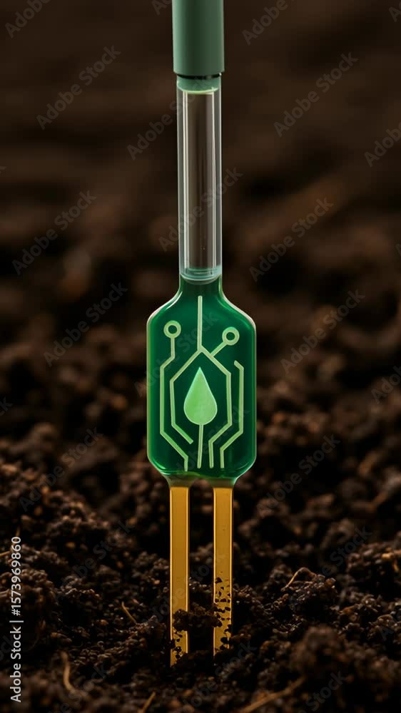 Aufkleber smart soil sensor bio engineering innovation technology for sustainable agriculture and precise envi