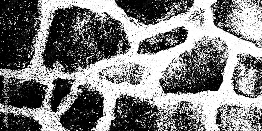 Aufkleber grunge cobblestone pavement pattern with irregular stones for distressed design