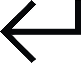 Leftward Arrow: A bold and striking black arrow pointing sharply left, symbolizing direction, guidance, and progress.