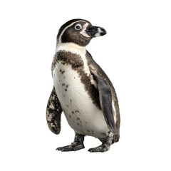 Fototapeta premium Penguin standing upright with short wings and wide feet, isolated on transparent background