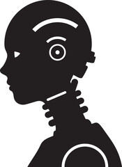 modern female robot icon