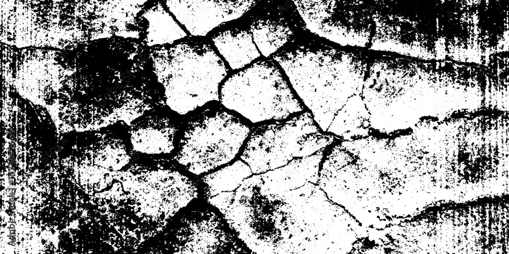 Poster cracked mud flat with polygonal cell pattern for distressed design background