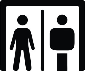 Restroom Icon: Simple and clear restroom icon design featuring male and female symbols, perfect for public spaces and digital interfaces.