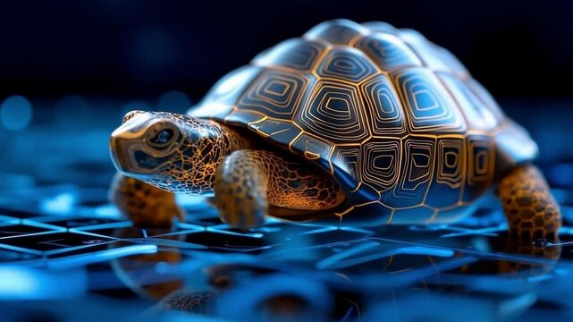 A turtle that is sitting on top of a table