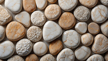 Cream and Beige Cracked Stone Texture Background: Spa, Wellness, and Nature Concept