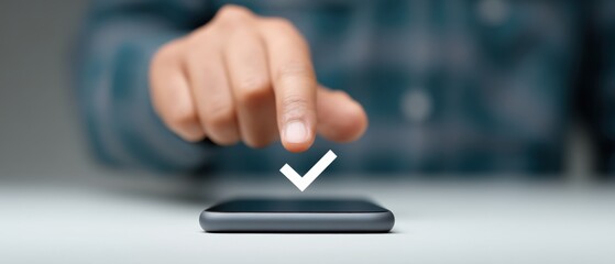 Engaging user interaction with smartphone modern office digital communication indoor space close-up view enhancing connectivity