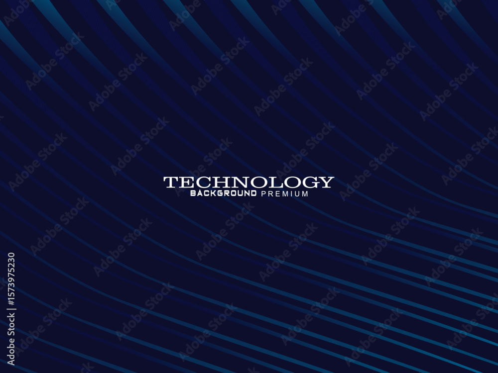 Aufkleber futuristic abstract technology shining gradient blue light lines on modern line pattern blue backgro