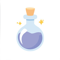 Cute potion bottle flat vector