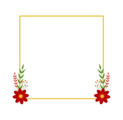 Floral Frame Template with Simple and Modern Style