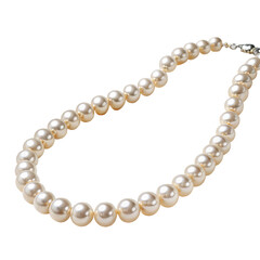 pearl necklace on white background