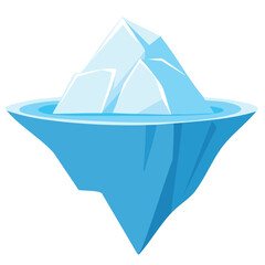 Cute iceberg flat vector