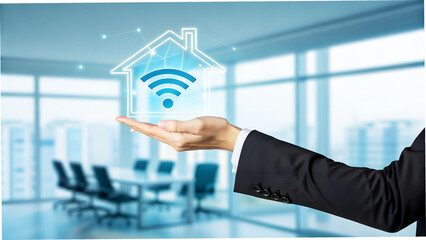 "Smart Home Technology Solutions for Modern Businesses", business man pushing a button