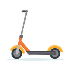 Cute kick scooter flat vector