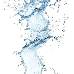 Water splash explosion liquid motion blue fluidity dynamic, isolated on a transparent background