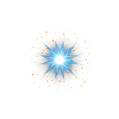 Obraz premium White Orb with Blue Energy Rays isolated on a transparent background