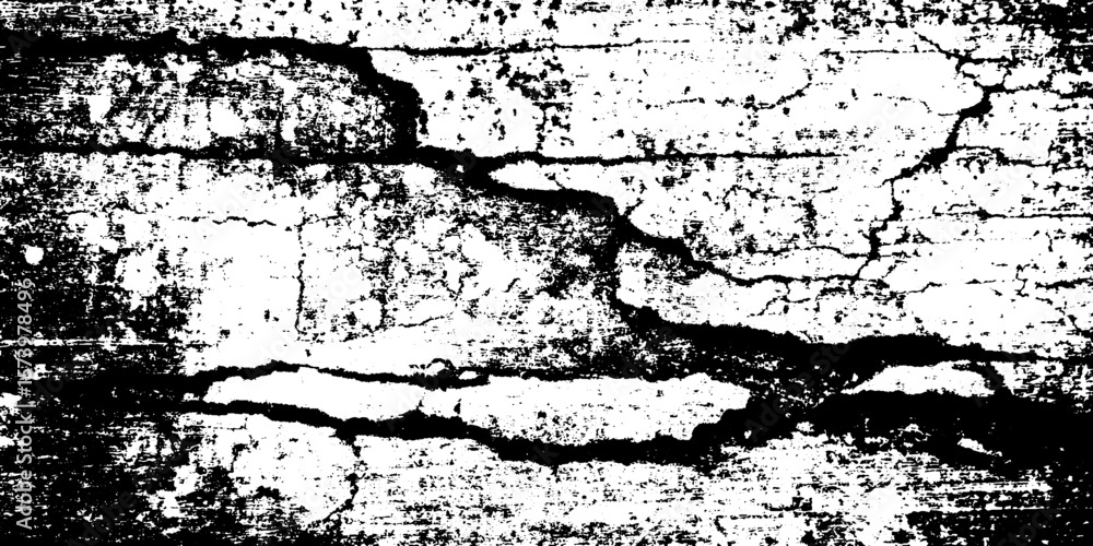 Poster abstract grunge texture of eroded basalt column with fissure network for design overlay