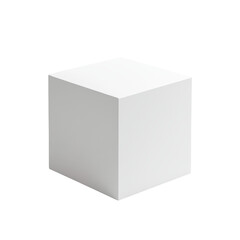 Fototapeta premium White Cube Minimalist Design Simple Shape Geometric Form Blank Space isolated on a transparent background