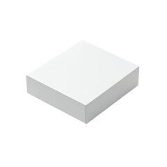 Fototapeta premium White square box product packaging design template mockup isolated on a transparent background