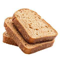 Slices of multigrain bread isolated on black background, isolated on a transparent background