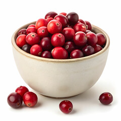 cranberry bowl on white background