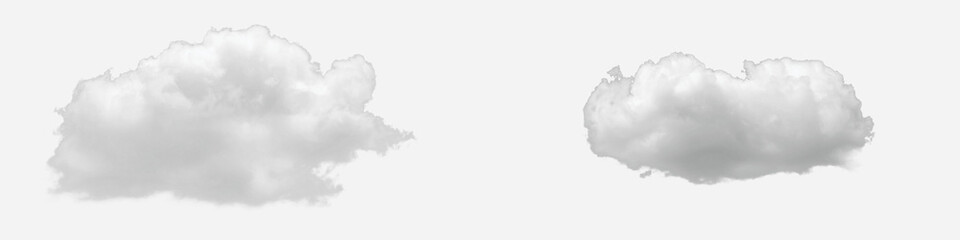 Fluffy White Cloud Collection with Transparent Background - Perfect for Sky Scenes, Weather...