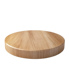 Round Wooden Platform Dark Background Minimalist Design, isolated on a transparent background