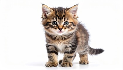 Fototapeta premium Adorable Tabby Kitten: A Sweet and Innocent Portrait