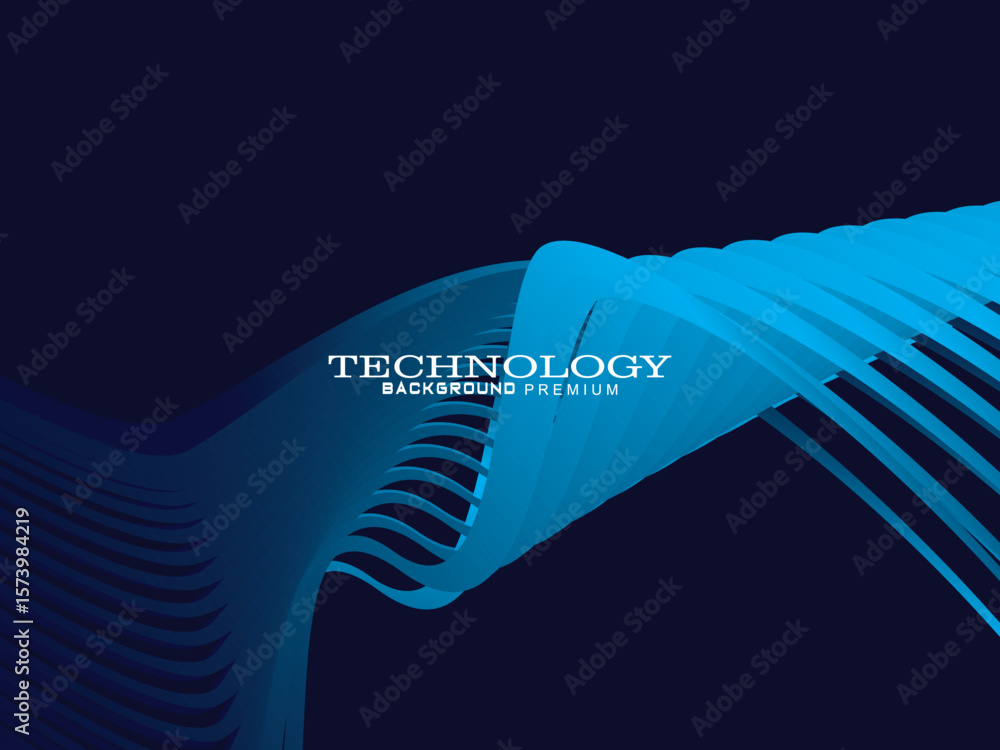 Aufkleber futuristic abstract technology shining gradient blue light lines on modern line pattern blue backgro