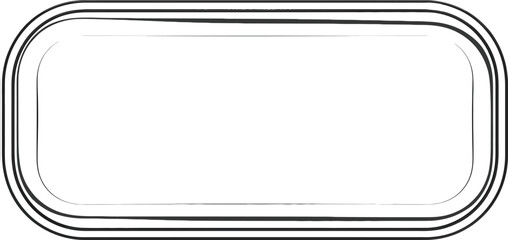 A chrome rectangular frame with rounded corners and a double border on a white background image view