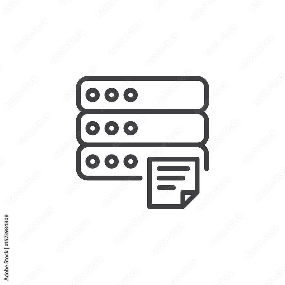 Poster server database ai line icon