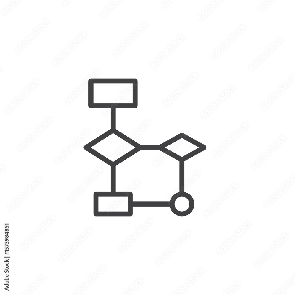 Poster data flow pipeline line icon