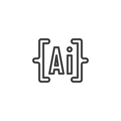 AI logo monogram line icon