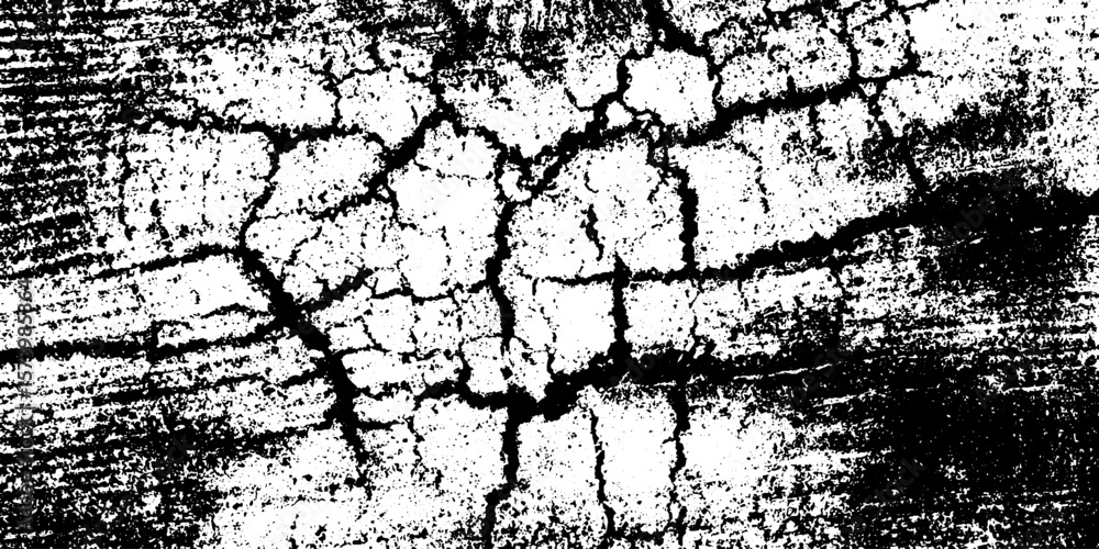 Aufkleber inked woodblock crackle pattern with random fissures for grunge texture background
