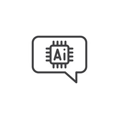 AI language translation line icon