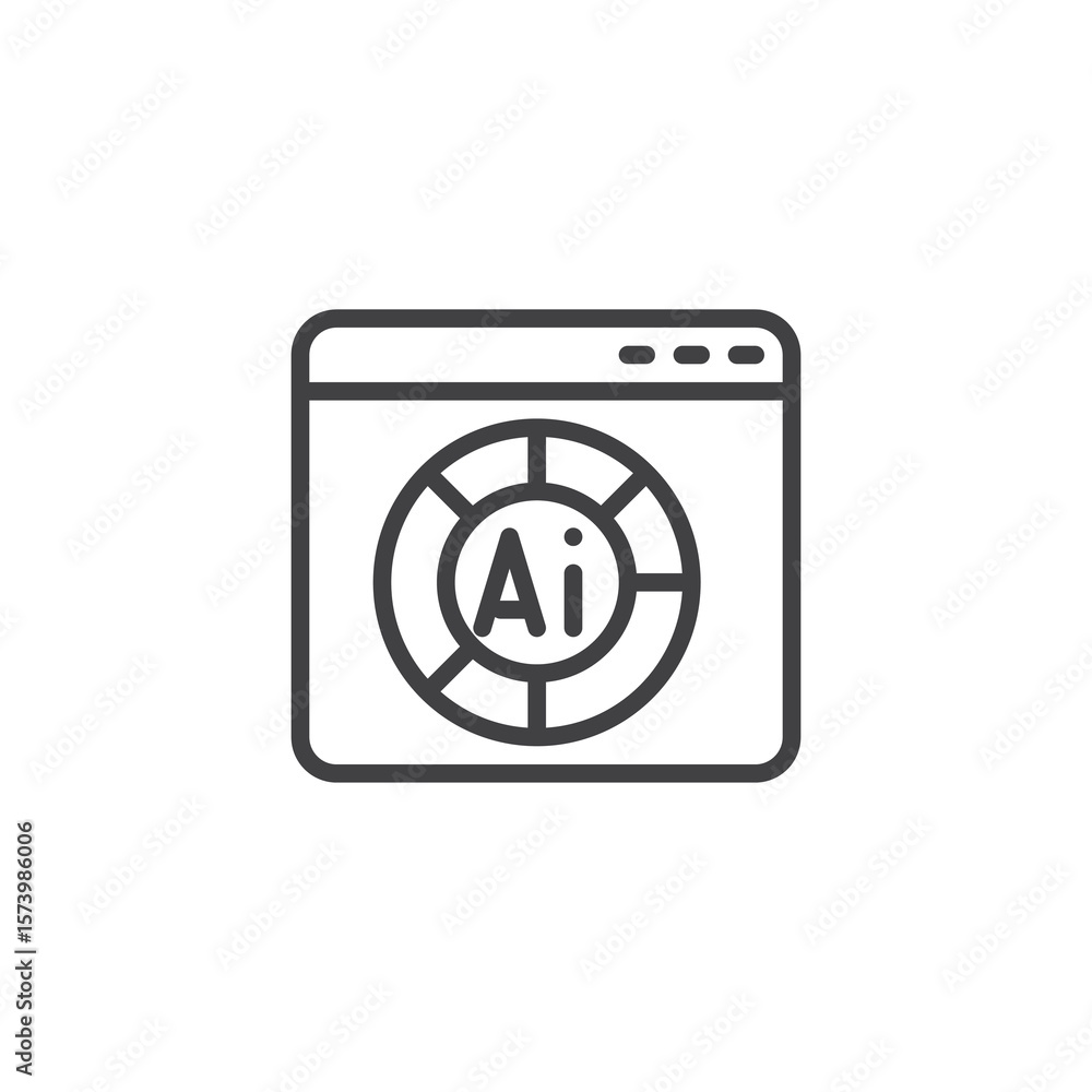 Poster ai web analytics dashboard line icon