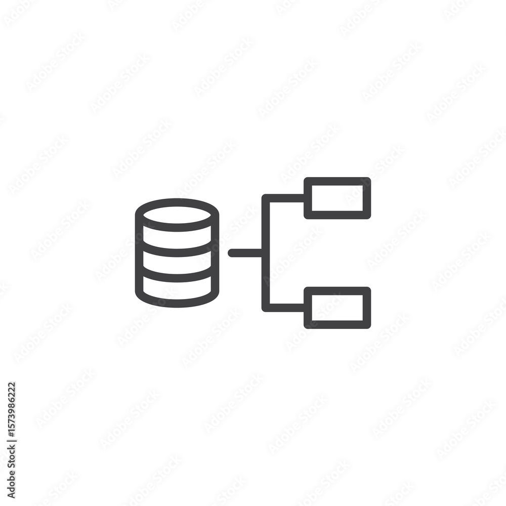 Aufkleber database structure ai line icon