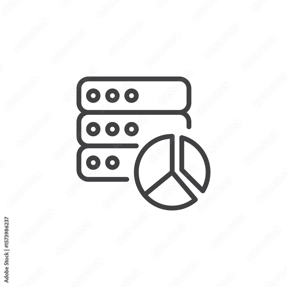 Poster ai data visualization line icon