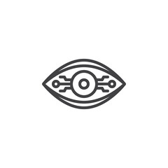 AI biometric eye line icon