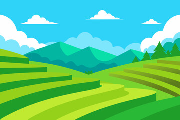 Obraz premium landscape with mountains and clouds