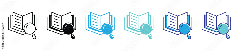 Aufkleber knowledge uncovered icon set. contain depicting discovery, research, power of learning through readi