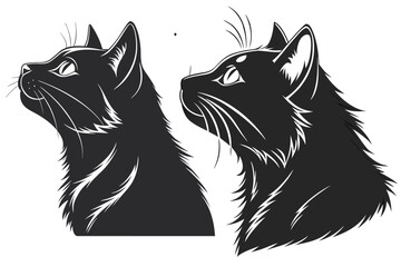 silhouette of a cat's head and neck.