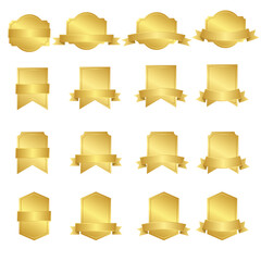 Set of Golden Label for Decoration