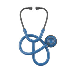 Blue stethoscope medical instrument isolated on a transparent background healthcare doctor
