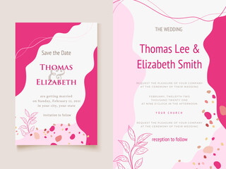 Memphis Style Wedding Invitation Card Template