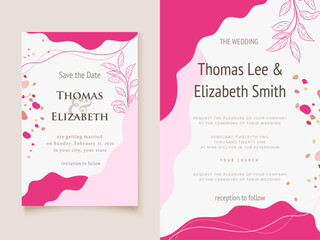 Memphis Style Wedding Invitation Card Template
