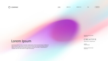 Abstract wave of landing page. fluid gradient website design	