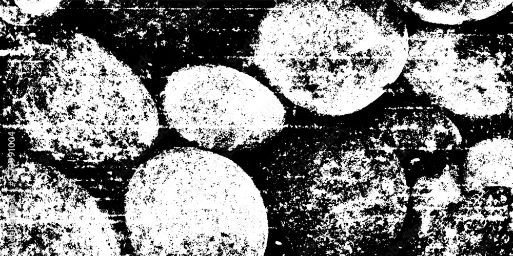 Poster grungy pebble beach background with overlapping round stones for distressed design