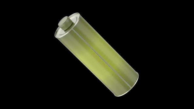 Extra virgin olive oil in a round tin bottle on black background