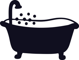 bathtub shower foam icon black design vector